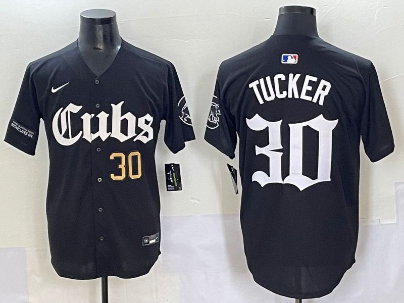 Men 2025 Chicago Cubs #30 Tucker Black Five generations Joint Name Nike MLB Jersey style 3